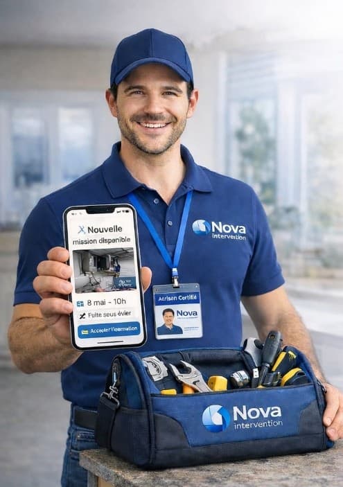 Artisan Nova Intervention avec l'application mobile
